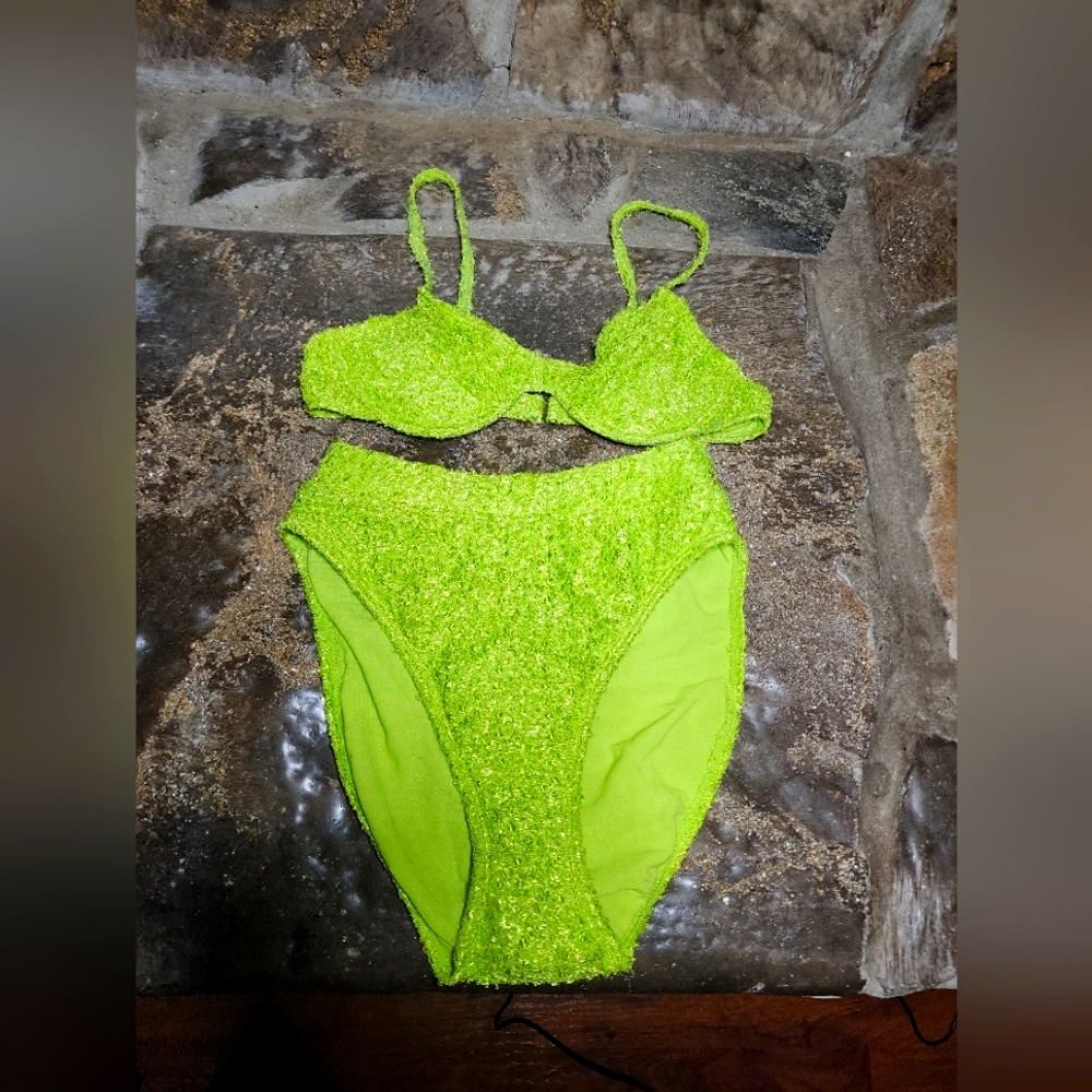 Sun streak lime geen Bikini